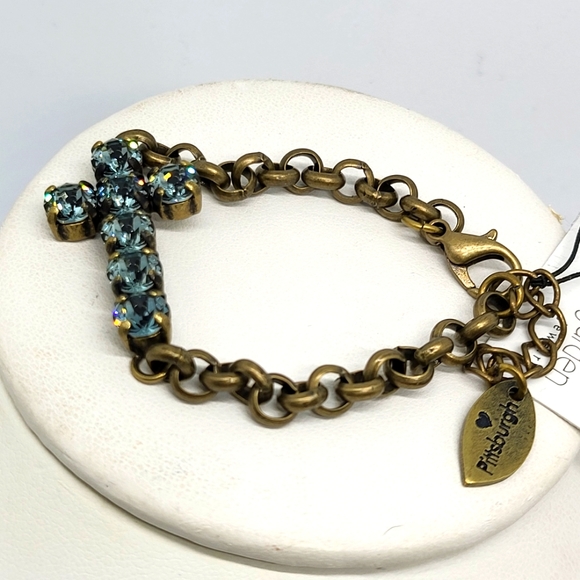 Dark Blue Crystal Cross Bracelet - Picture 5 of 5